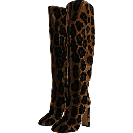 Dolce & Gabbana Dolce & Gabbana Brown Giraffe Velvet Leather Boots Shoes LA11142-36 1728,67345645728,Boots - Women - Shoes,Brown,Dolce & Gabbana,EU36/US5.5,Material: 90% Viscose velvet 10% Leather,New with tags,Shoes,Women - Shoes