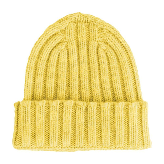 Made in Italy Yellow Cashmere Hats & Cap Made in Italy Light Goldenrod