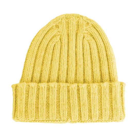 Made in Italy Yellow Cashmere Hats & Cap Made in Italy Light Goldenrod