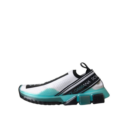 Dolce & Gabbana Black White Blue Slip On Sorrento Sneakers Shoes