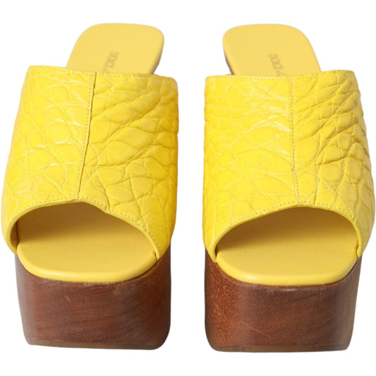 Dolce & Gabbana Dolce & Gabbana Yellow Leather Wood Mule Wedge Slides Shoes LA11014-36.5 1728,67345645728,Dolce & Gabbana,EU36.5/US6,EU38.5/US8,EU39.5/US9,EU39/US8.5,EU40.5/US10,EU40/US9.5,Leather,Material: Wood,New with tags,Platforms & Wedges - Women -