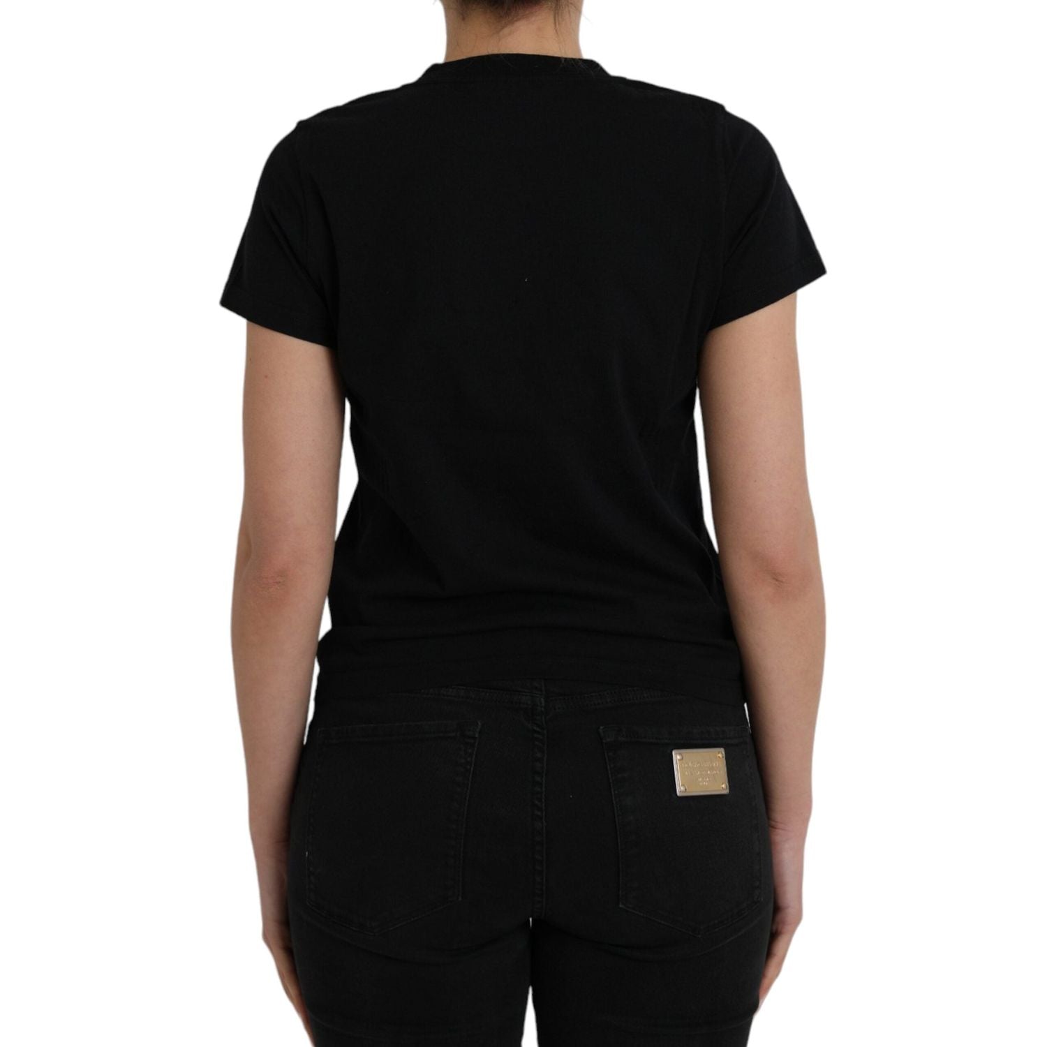 Balenciaga Black Cotton Logo Crew Neck Short Sleeves T-shirt