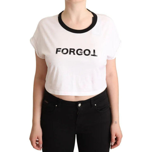 Dolce & Gabbana White Forgot Print Short Sleeves Crop T-shirt Dolce & Gabbana Light Gray