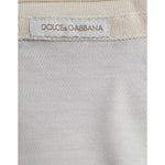 Dolce & Gabbana White Short Button Closure Silk Top T-shirt