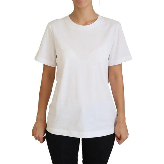Dolce & Gabbana Optical White Printed Short Sleeves Top Dolce & Gabbana Light Gray