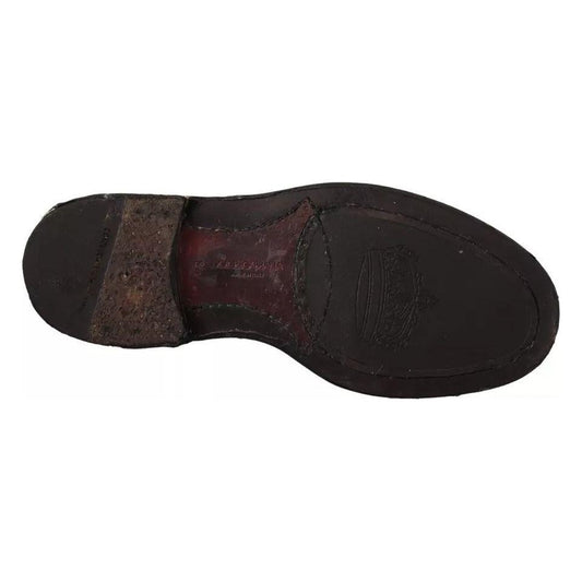 Dolce & Gabbana Black Leather Brogue Oxford Dress Shoes Dolce & Gabbana Dark Slate Gray