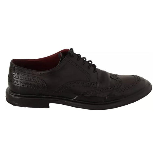 Dolce & Gabbana Black Leather Brogue Oxford Dress Shoes Dolce & Gabbana Black