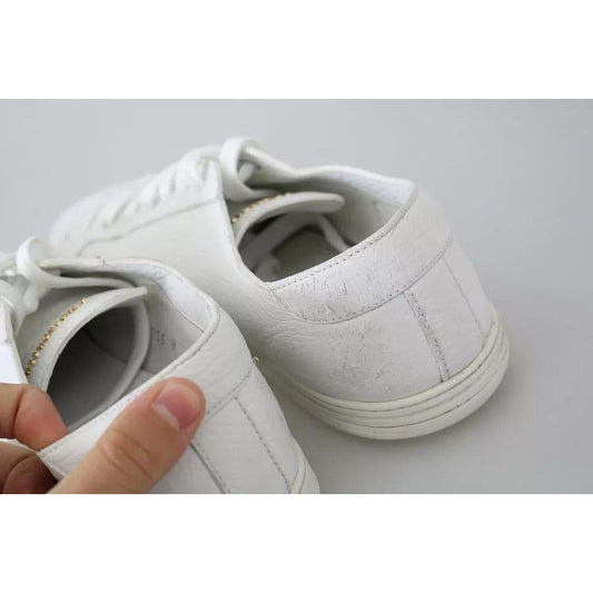 Dolce & Gabbana White Saint Tropez Lace Up Men Sneakers Men Shoes Dolce & Gabbana Gray