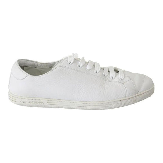 Dolce & Gabbana White Saint Tropez Lace Up Men Sneakers Men Shoes Dolce & Gabbana Light Gray