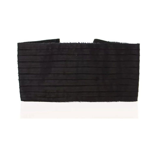 Dolce & Gabbana Black Silk Womens Waist Cummerbund Dolce & Gabbana White Smoke