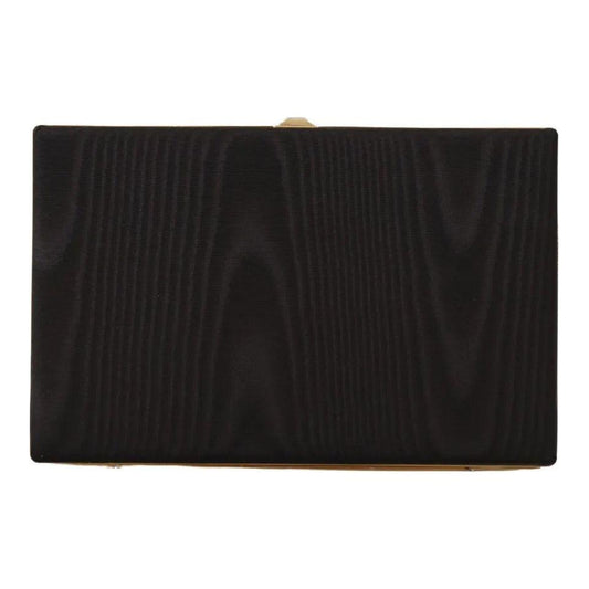 Dolce & Gabbana Black Silk Gold Frame Clutch Evening Party Purse Bag Dolce & Gabbana Black
