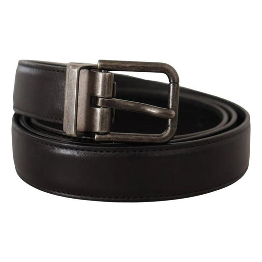 Dolce & Gabbana Black Calf Leather Vintage Logo Metal Buckle Belt Dolce & Gabbana Black