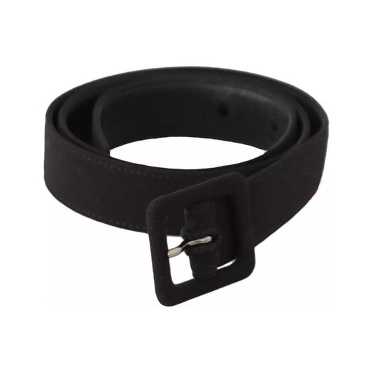 Dolce & Gabbana Black Velvet Leather Logo Waist Buckle Belt Dolce & Gabbana Black