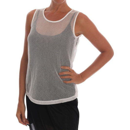 Dolce & Gabbana Sleeveless Transparent Net Tank Top Dolce & Gabbana Dim Gray
