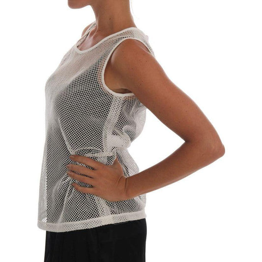 Dolce & Gabbana Sleeveless Transparent Net Tank Top Dolce & Gabbana Dim Gray