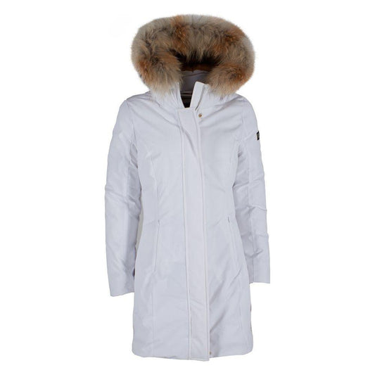 Yes Zee White Nylon Women Jacket Yes Zee Light Gray