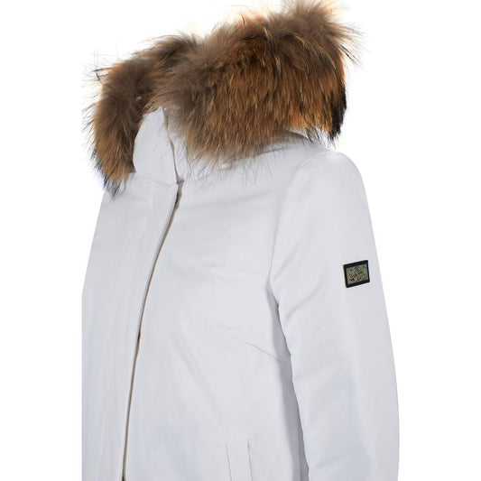 Yes Zee White Nylon Women Jacket Yes Zee Light Gray