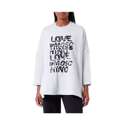 Love Moschino Gray Cotton Women Sweater Love Moschino Black