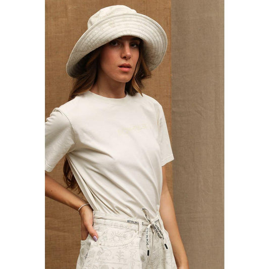 Don The Fuller White Cotton Women T-Shirt Don The Fuller Dim Gray