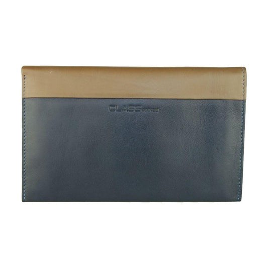Cavalli Class Blue Leather Men Wallet MAN WALLETS Cavalli Class Dim Gray