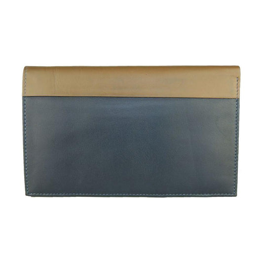Cavalli Class Blue Leather Men Wallet MAN WALLETS Cavalli Class Dim Gray