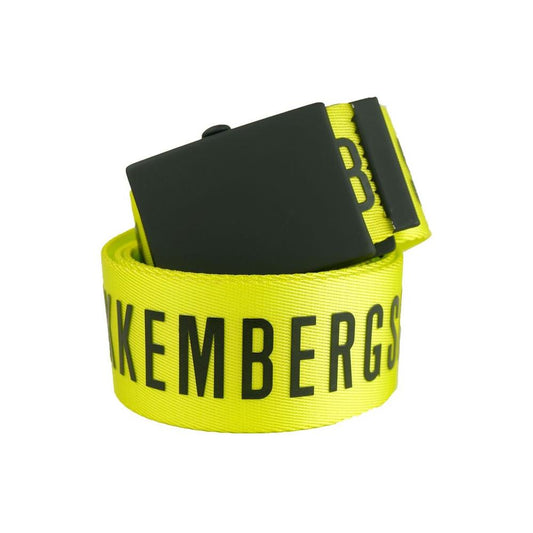 Bikkembergs Yellow Polyester Men Belt Bikkembergs Dark Slate Gray