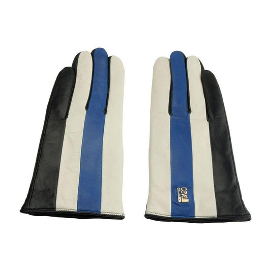 Cavalli Class Blue Lambskin Women Glove Cavalli Class Dark Slate Gray