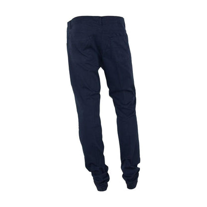 Made in Italy Blue Cotton Men's Trouser