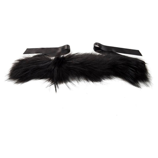 BYBLOS Black Leather Women Neckwarmer BYBLOS Black