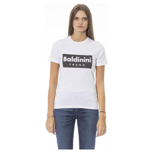 Baldinini Trend White Cotton Women T-Shirt Baldinini Trend Dim Gray