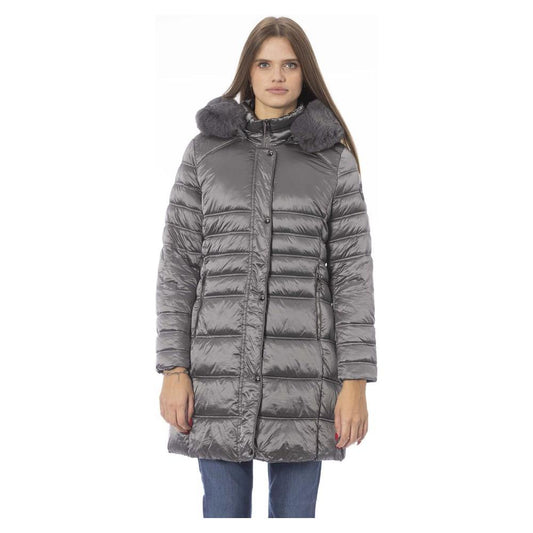 Baldinini Trend Gray Polyester Women Jacket Baldinini Trend Dim Gray