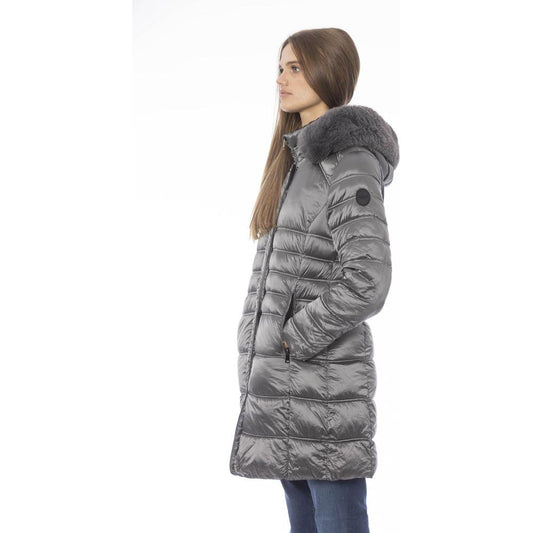 Baldinini Trend Gray Polyester Women Jacket Baldinini Trend Dim Gray