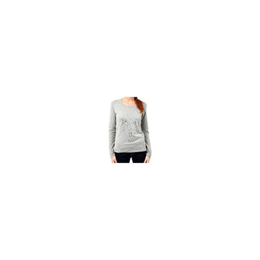 Montana Blu Gray Cotton Women Top Montana Blu Light Gray