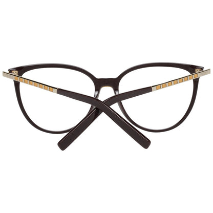 Tod's Brown Metal & Plastic Glasses (Frames) - Women's full-rim round eyewear with demo lenses and branded case.