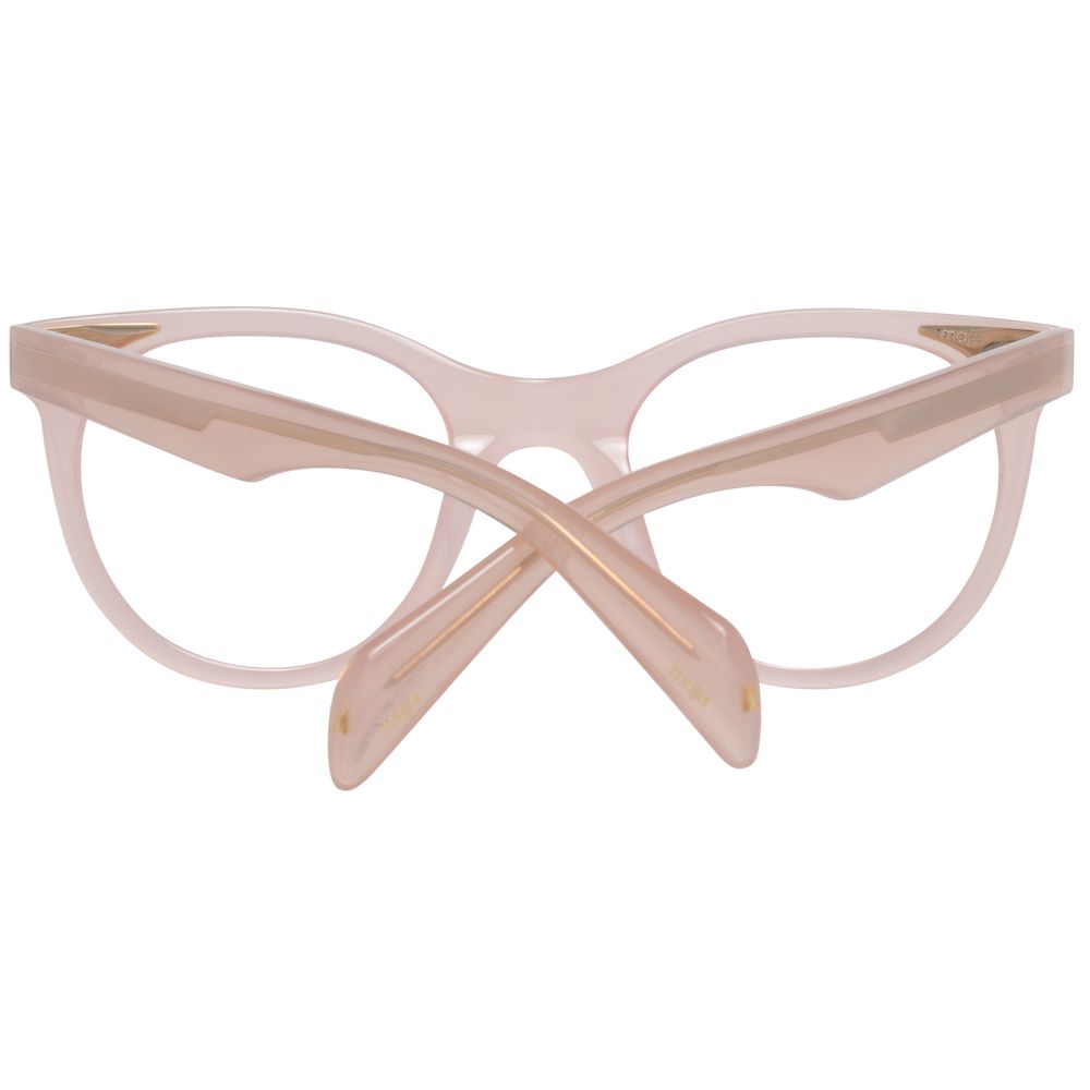 Maje Pink Women Glasses Frame with full-rim rose plastic design, size 48-21-140, shown from the front with temples crossed.