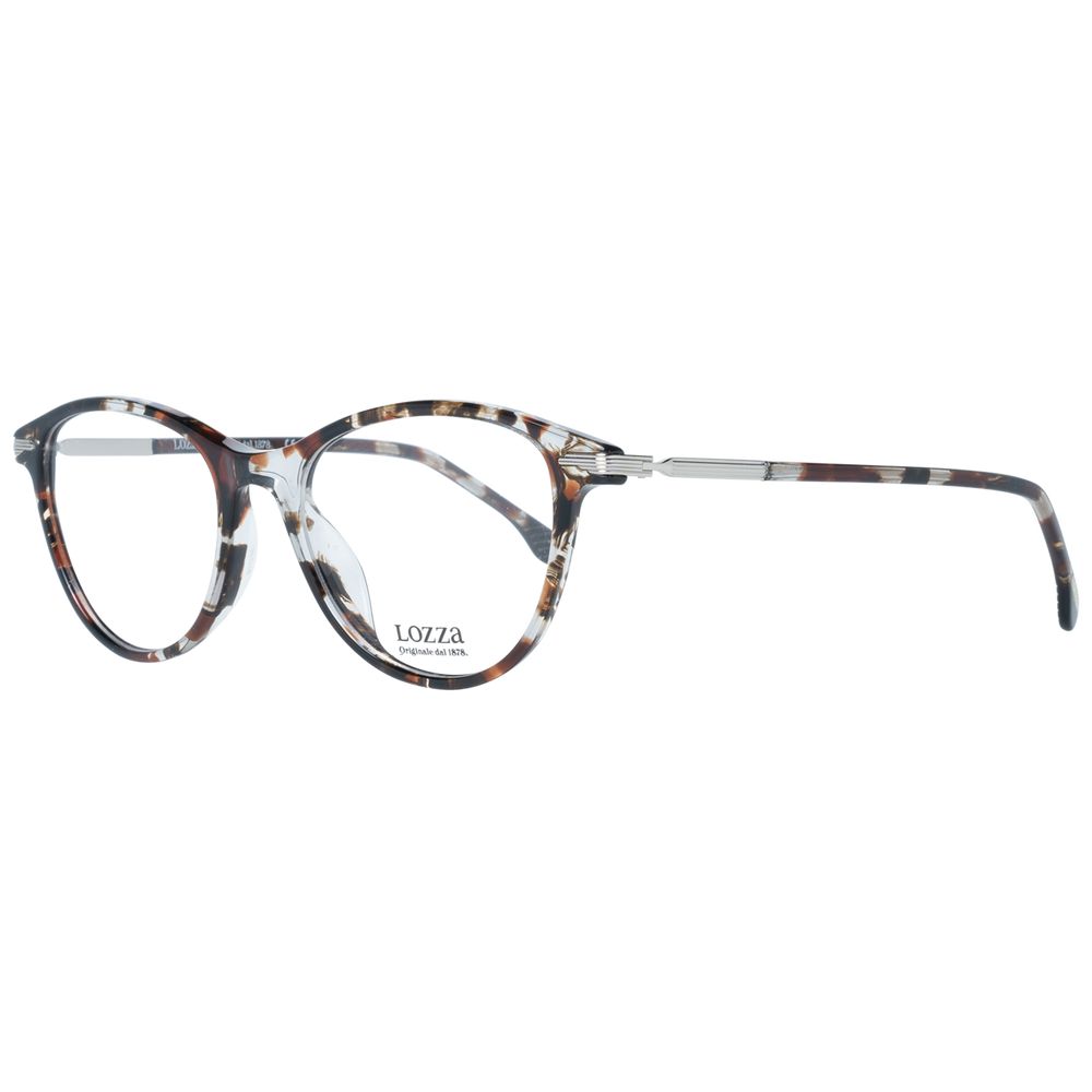 Lozza Brown Women Glasses Frame, full-rim rectangle style with plastic demo lenses, 50-18-140 size. Includes branded case.