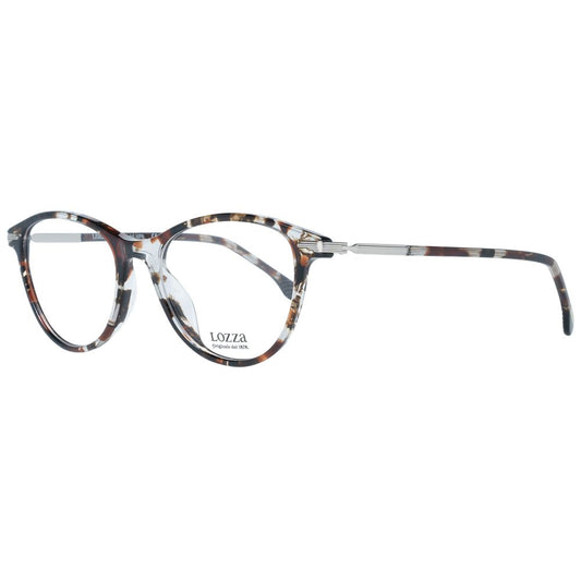 Lozza Brown Women Glasses Frame, full-rim rectangle style with plastic demo lenses, 50-18-140 size. Includes branded case.