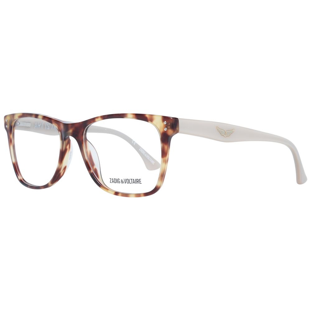 Zadig & Voltaire Brown Unisex Glasses Frame in full-rim rectangle style, plastic material, with branded case, size 51-17-140.