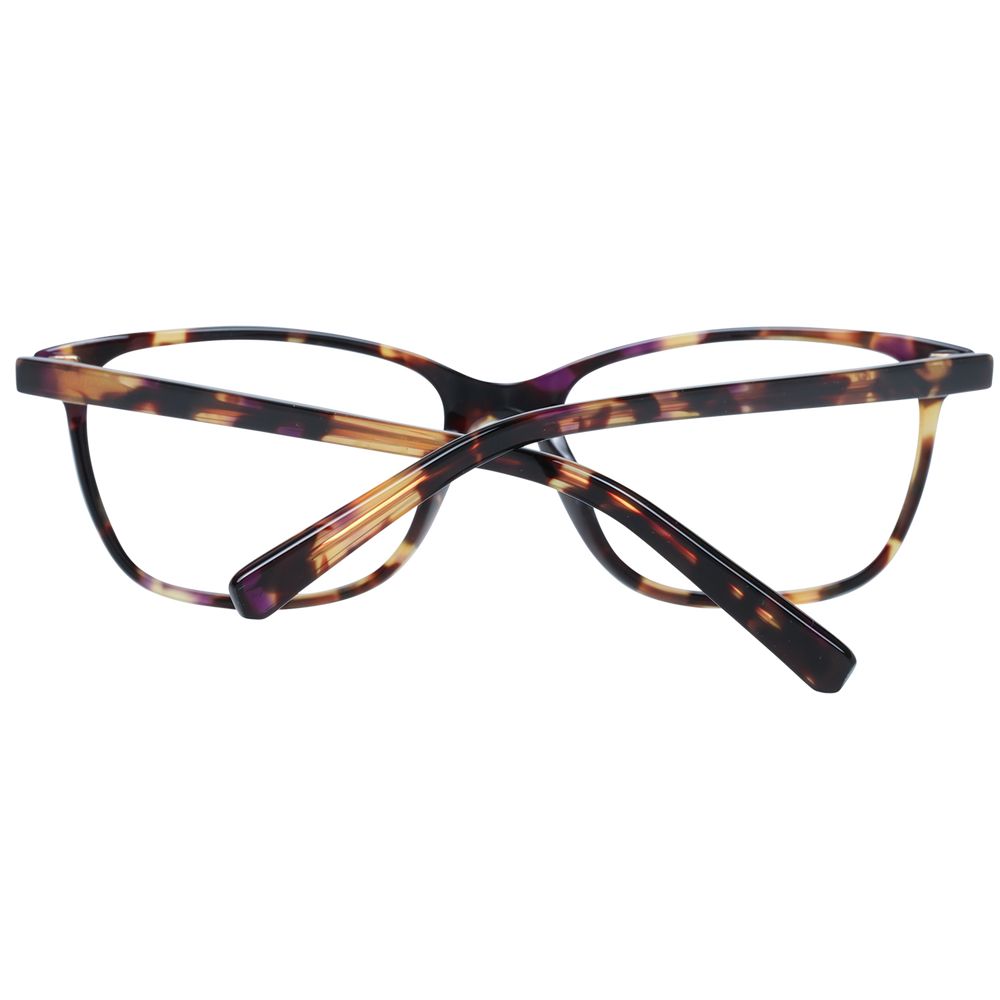Bally Brown Women Glasses Frame in acetate with square full-rim style and demo lenses, featuring tortoiseshell pattern.