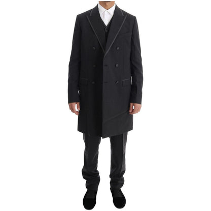 Dolce & Gabbana Gray Wool Stretch 3 Piece Two Button Suit Suit