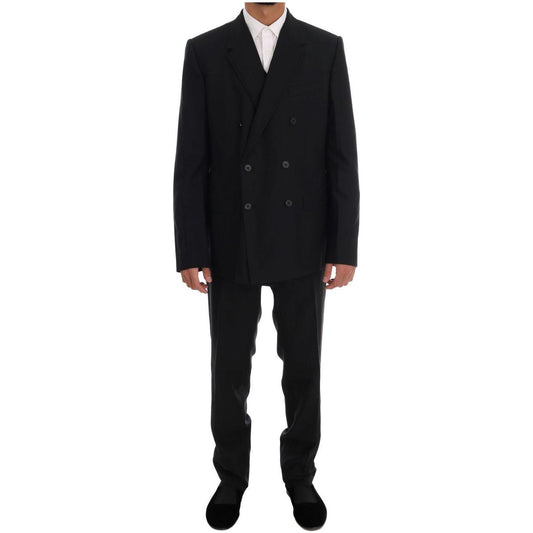 Dolce & Gabbana Elegant Black Wool Three-Piece Suit Suit Dolce & Gabbana Black