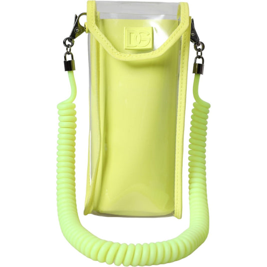 Dolce & Gabbana Yellow Green Plastic DG Logo Neck Strap Cardholder Wallet Dolce & Gabbana Light Goldenrod