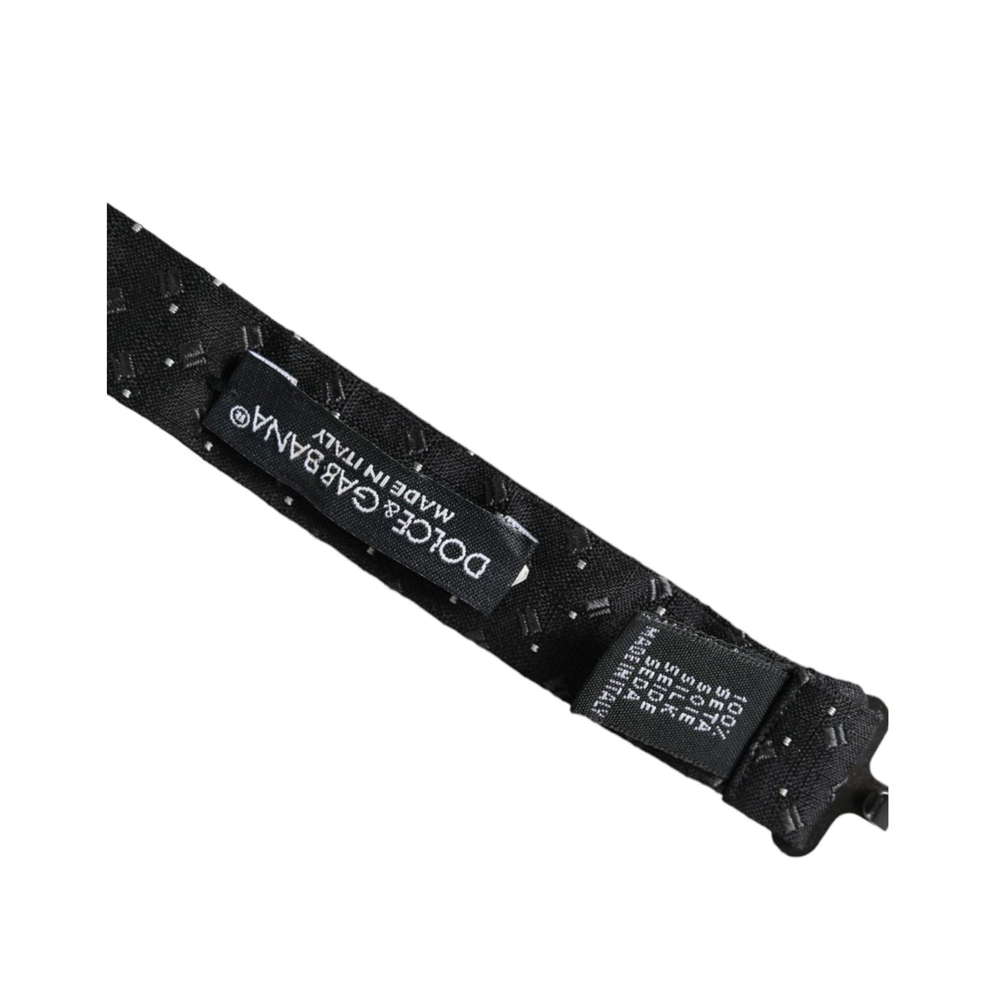 Dolce & Gabbana Black Silk Patterned Adjustable Neck Men Papillon Bow Tie