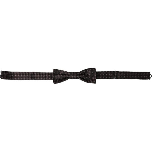 Dolce & Gabbana Brown Fantasy Silk Adjustable Neck Men Papillon Bow Tie Dolce & Gabbana Black