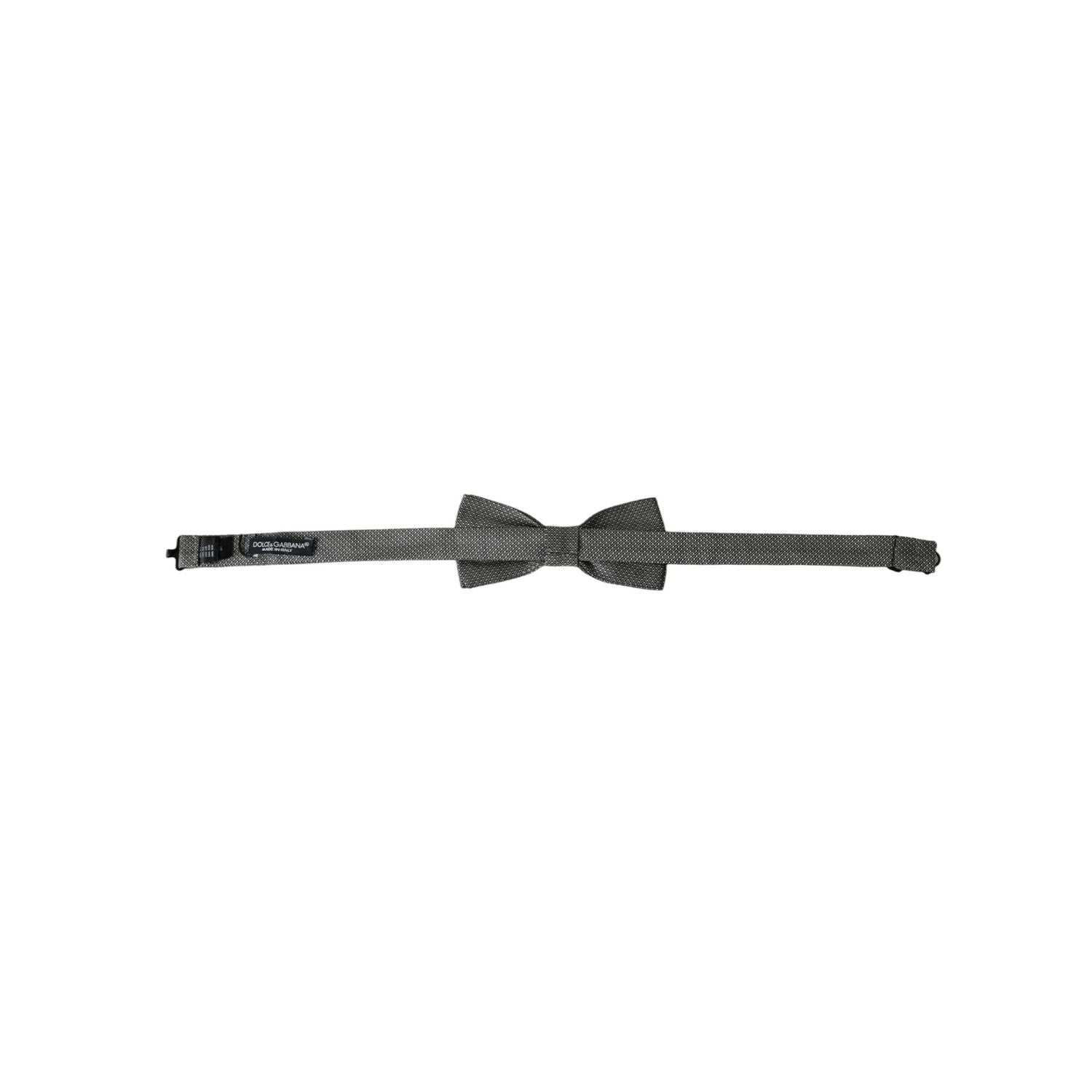 Dolce & Gabbana Gray Silk Patterned Adjustable Neck Men Papillon Bow Tie