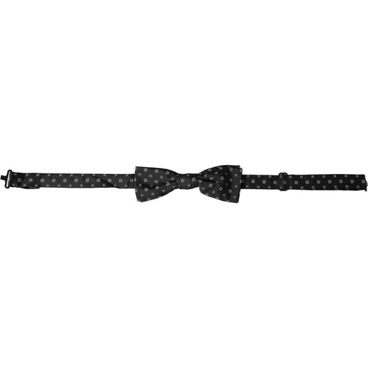 Dolce & Gabbana Black Silk Fantasy Adjustable Neck Men Papillon Bow Tie Dolce & Gabbana Dark Slate Gray