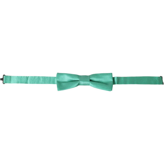 Dolce & Gabbana Mint Green Silk Adjustable Neck Men Bow Tie Dolce & Gabbana Cadet Blue
