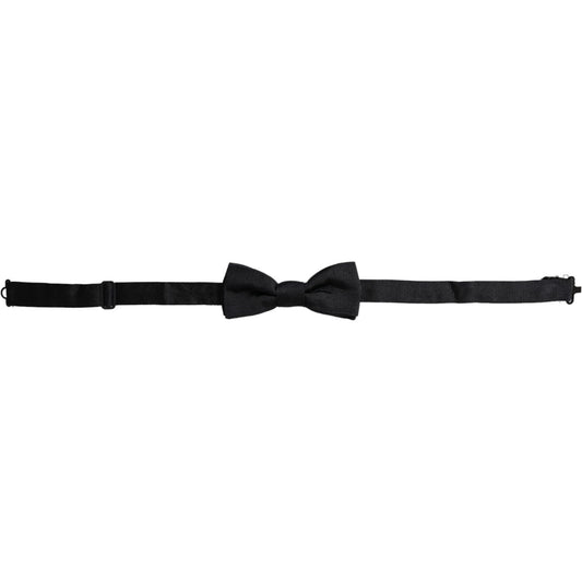 Dolce & Gabbana Black Silk Adjustable Neck Men Bow Tie Dolce & Gabbana Black