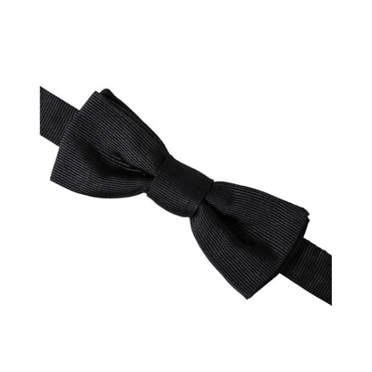 Dolce & Gabbana Black Silk Adjustable Neck Men Bow Tie