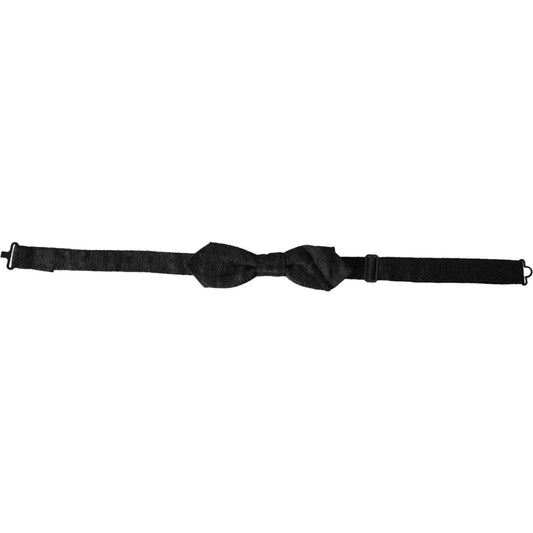 Dolce & Gabbana Black Silk Fantasy Adjustable Neck Men Bow Tie Dolce & Gabbana Black